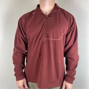Cabela’s Tall L Burgundy 1/4 Zip Fleece Pullover Outdoor
